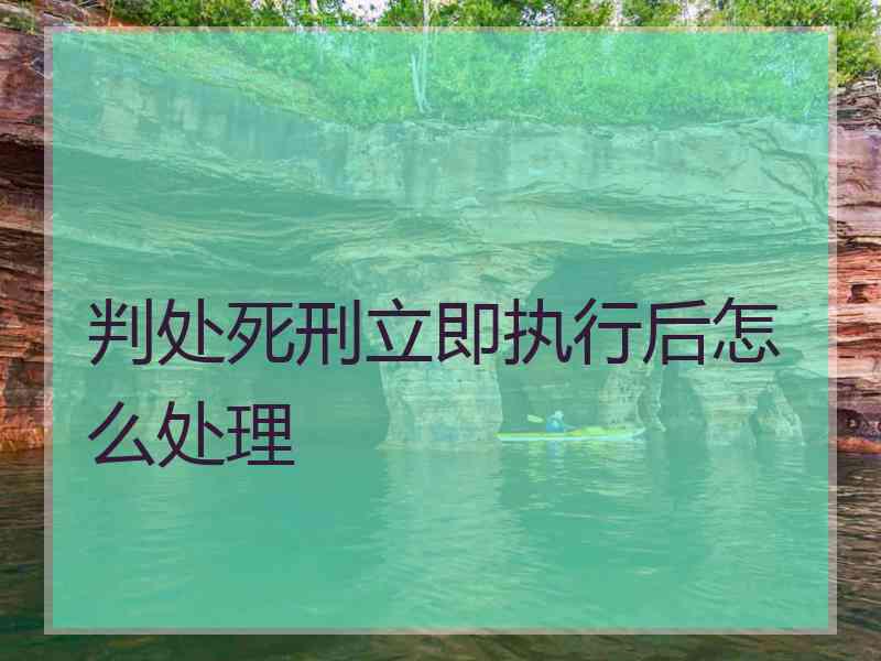 判处死刑立即执行后怎么处理