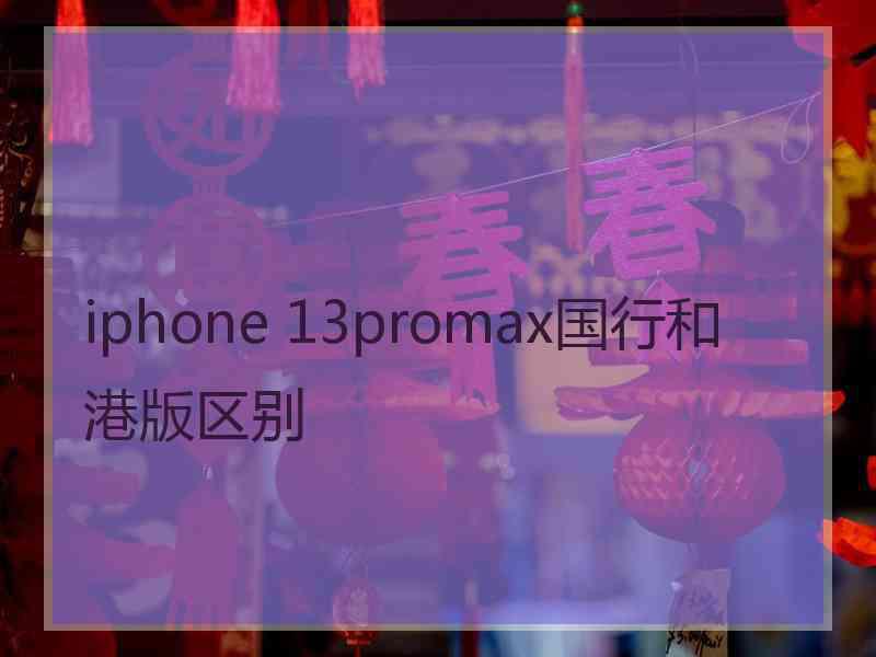 iphone 13promax国行和港版区别