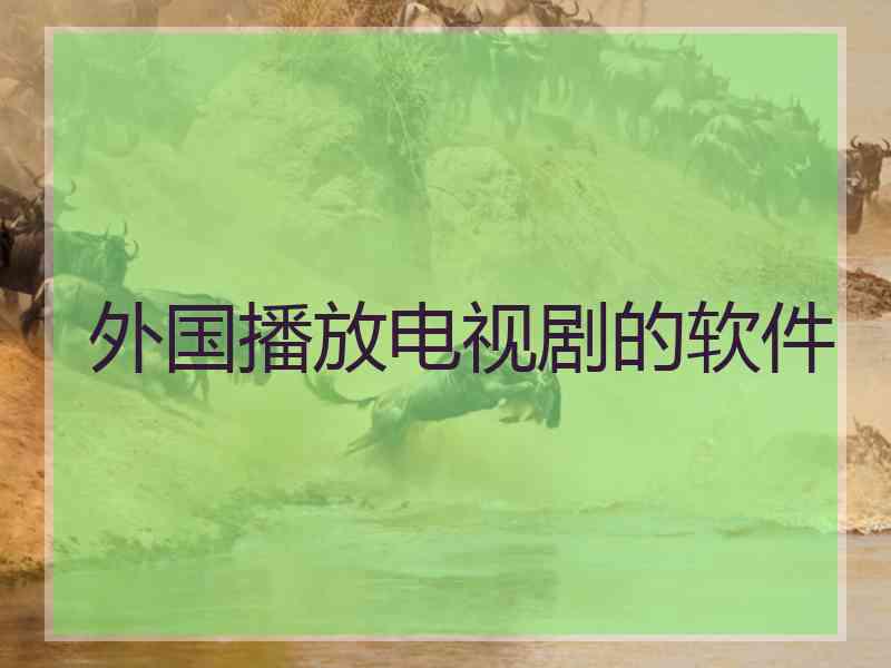 外国播放电视剧的软件