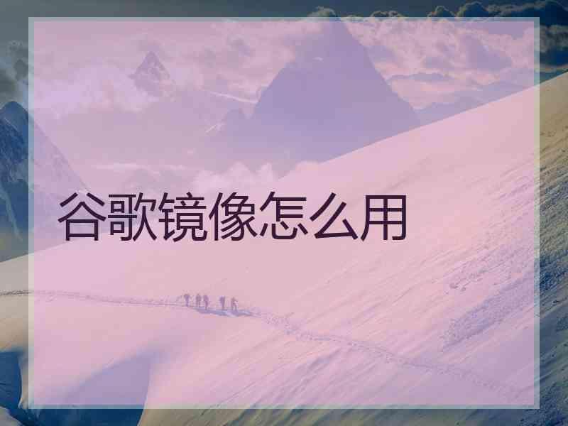 谷歌镜像怎么用