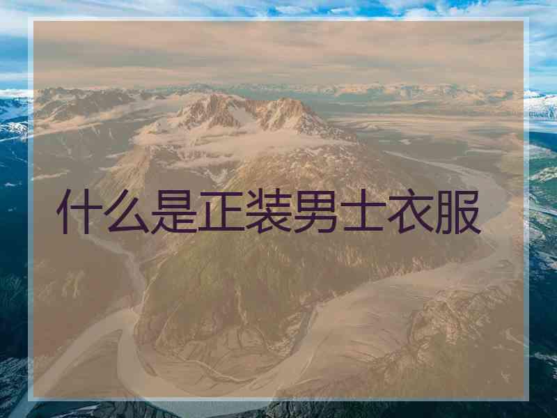 什么是正装男士衣服