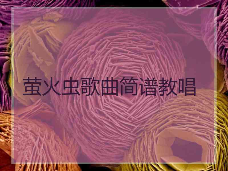 萤火虫歌曲简谱教唱
