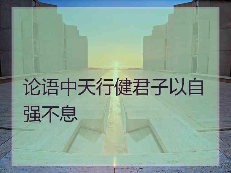 论语中天行健君子以自强不息