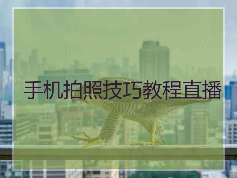 手机拍照技巧教程直播