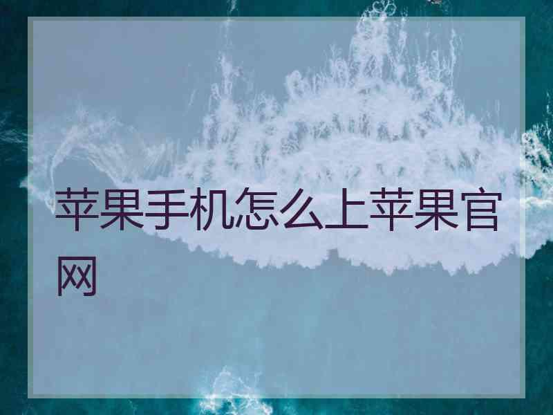 苹果手机怎么上苹果官网
