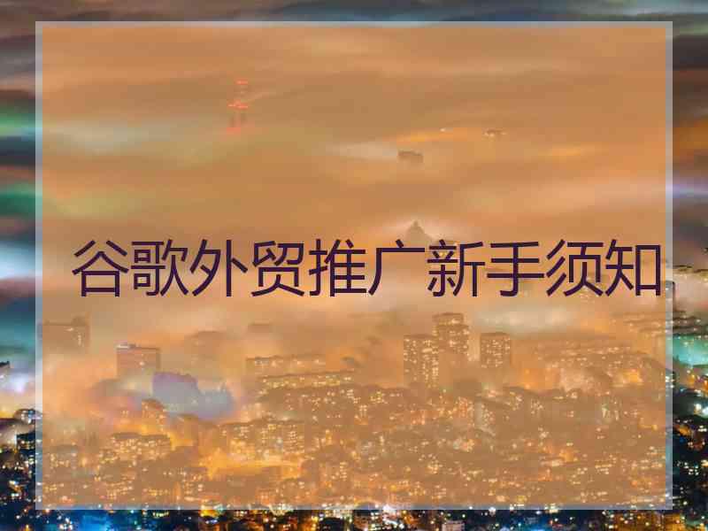 谷歌外贸推广新手须知