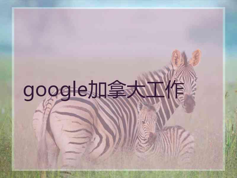 google加拿大工作