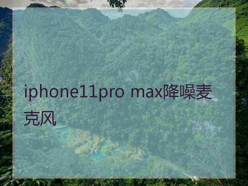 iphone11pro max降噪麦克风