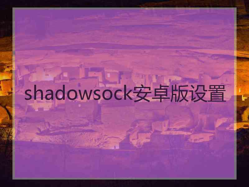 shadowsock安卓版设置