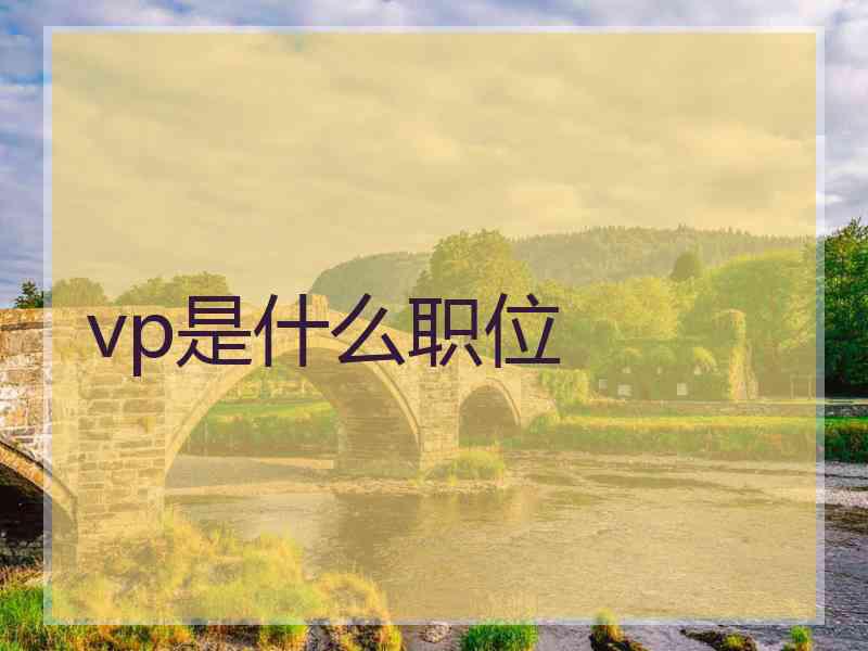 vp是什么职位
