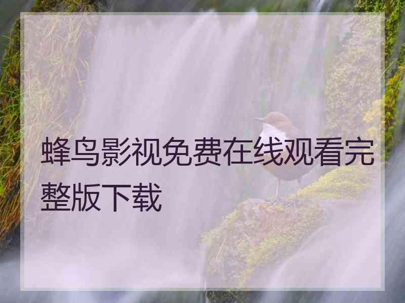 蜂鸟影视免费在线观看完整版下载