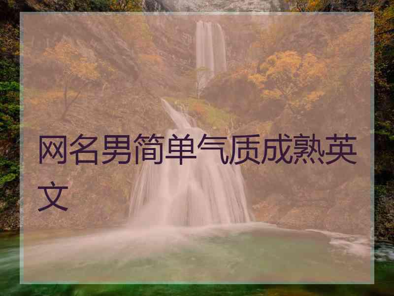 网名男简单气质成熟英文
