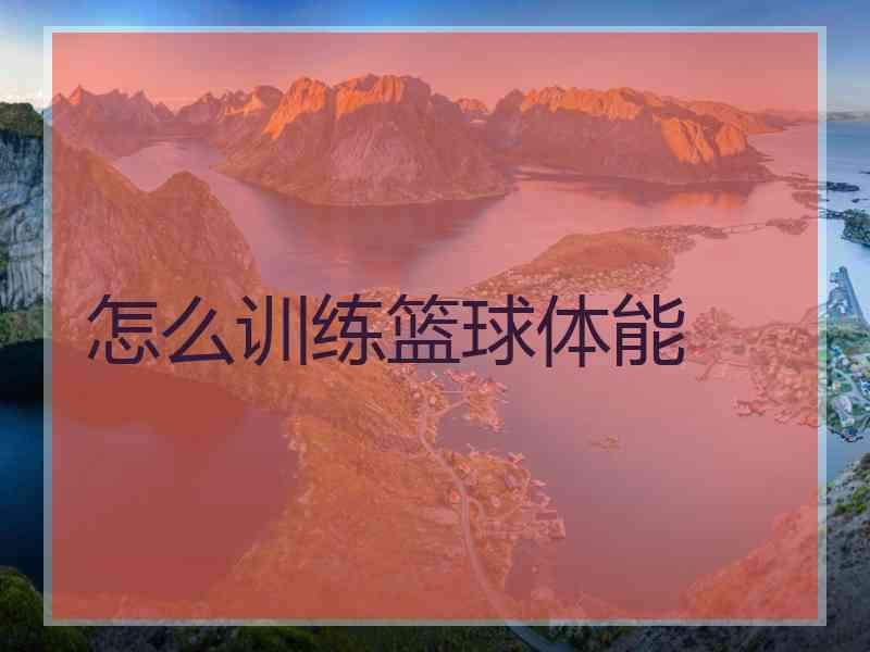 怎么训练篮球体能