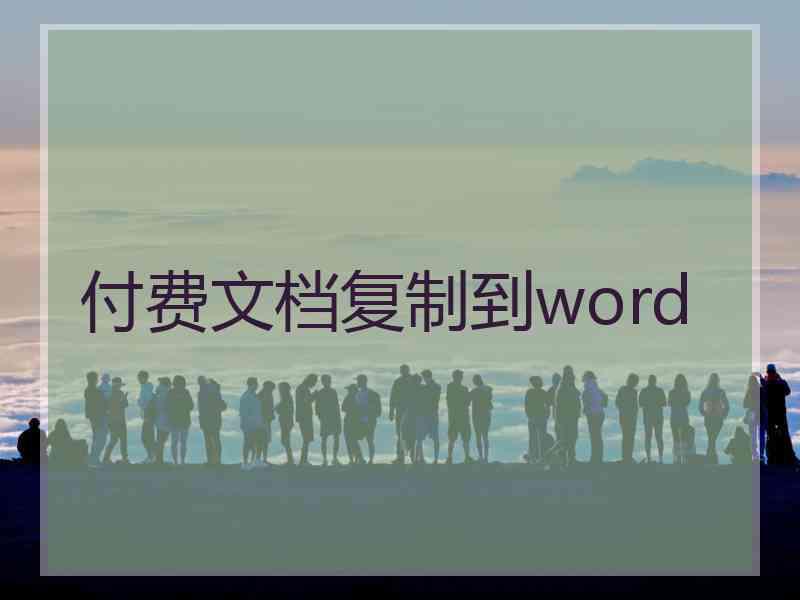 付费文档复制到word