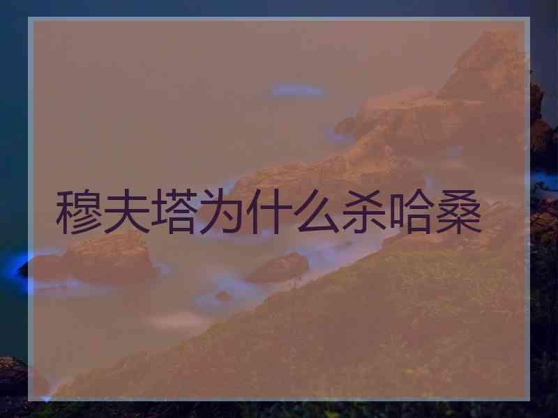 穆夫塔为什么杀哈桑