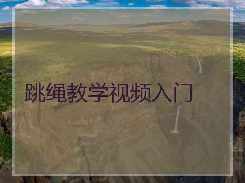 跳绳教学视频入门