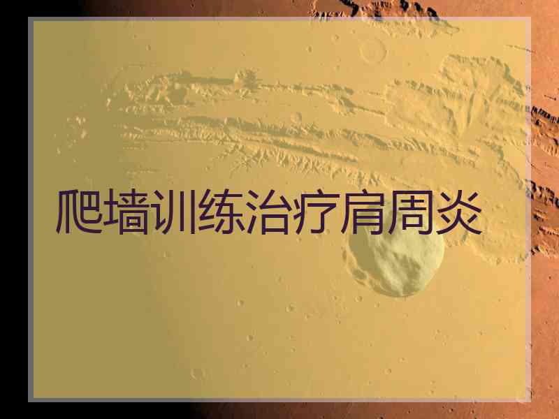 爬墙训练治疗肩周炎