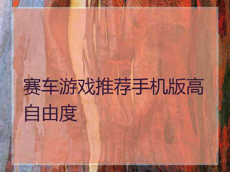 赛车游戏推荐手机版高自由度