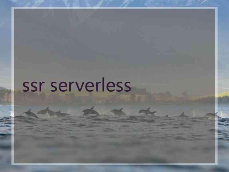 ssr serverless