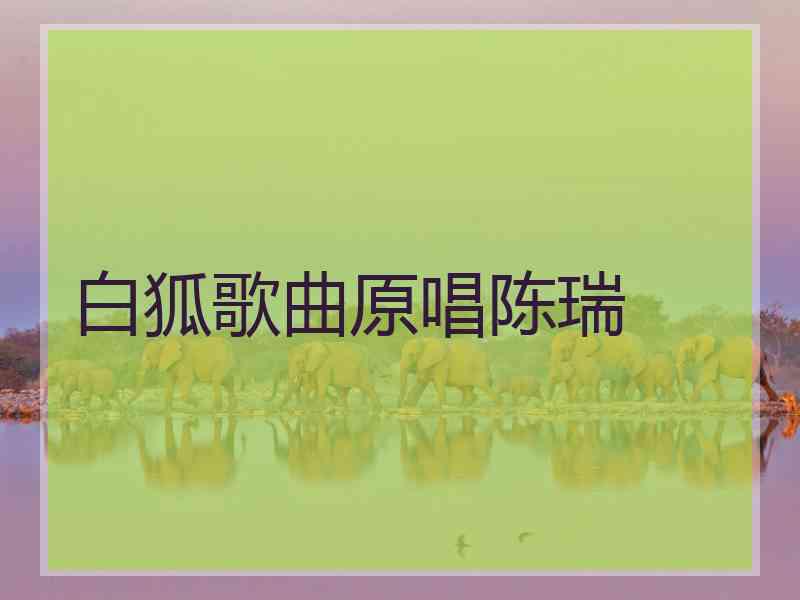 白狐歌曲原唱陈瑞