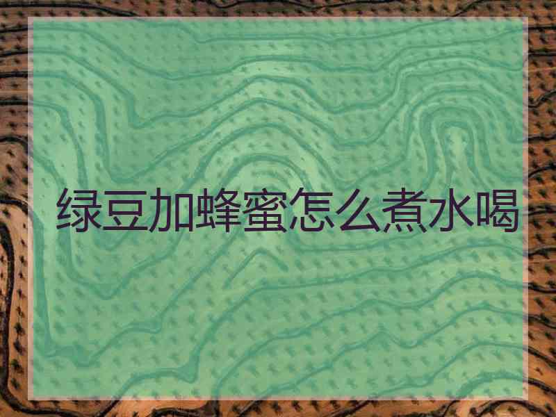 绿豆加蜂蜜怎么煮水喝