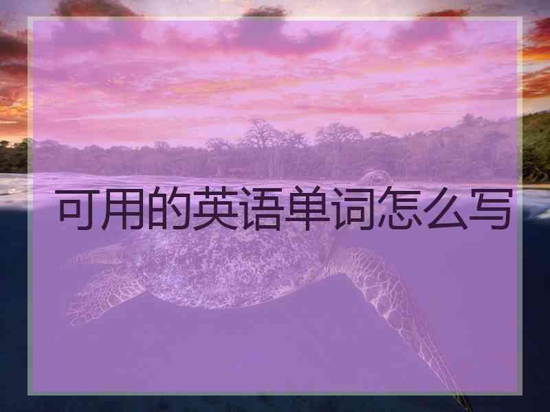 可用的英语单词怎么写