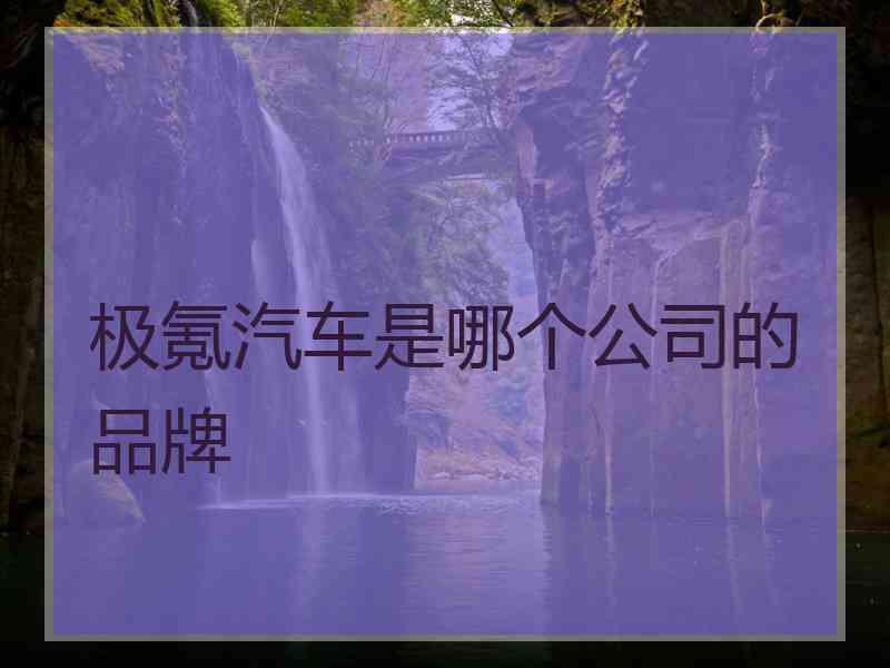 极氪汽车是哪个公司的品牌