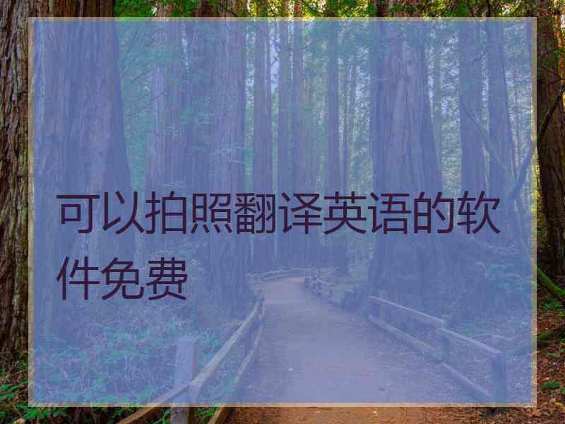 可以拍照翻译英语的软件免费