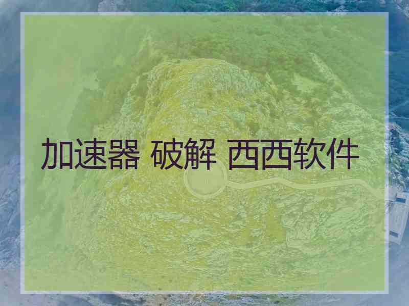 加速器 破解 西西软件