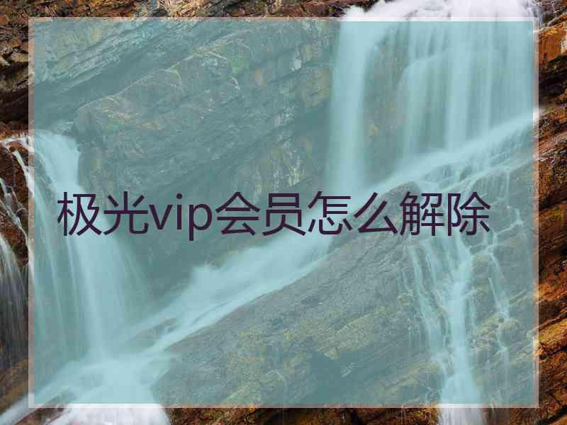 极光vip会员怎么解除