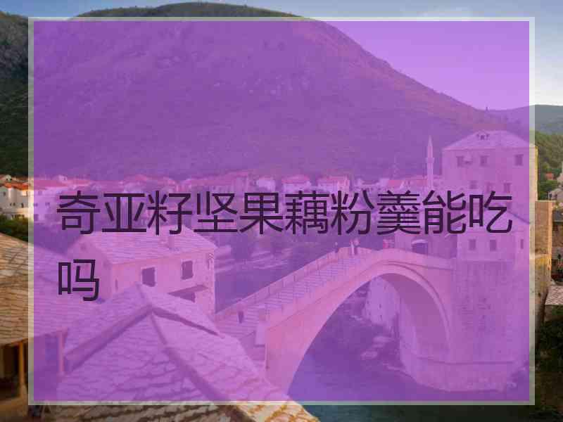 奇亚籽坚果藕粉羹能吃吗