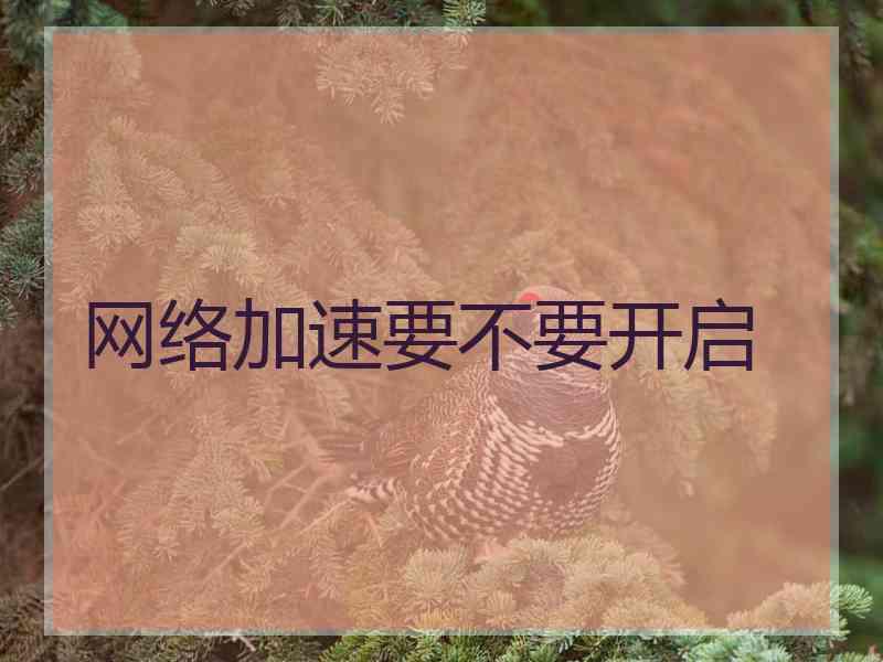 网络加速要不要开启