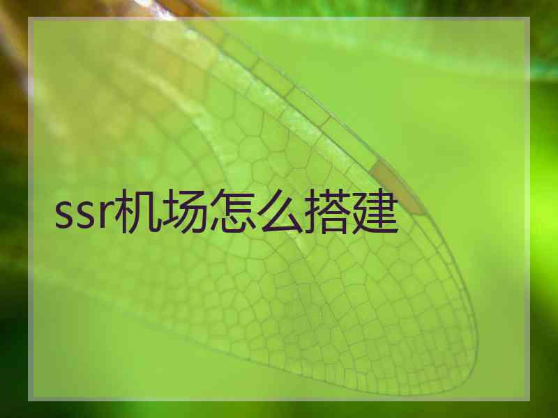 ssr机场怎么搭建