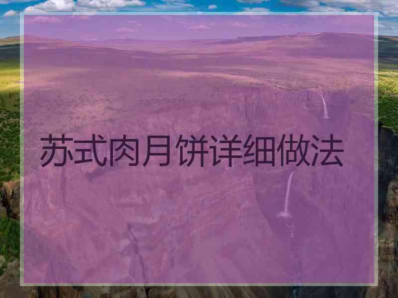 苏式肉月饼详细做法