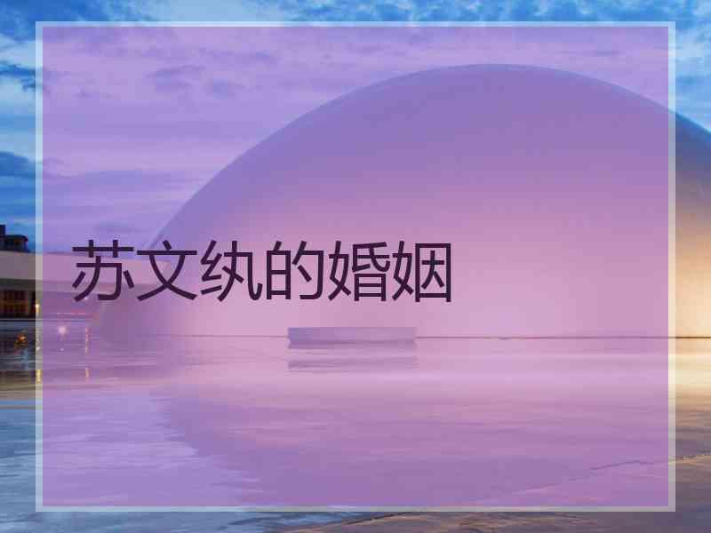 苏文纨的婚姻