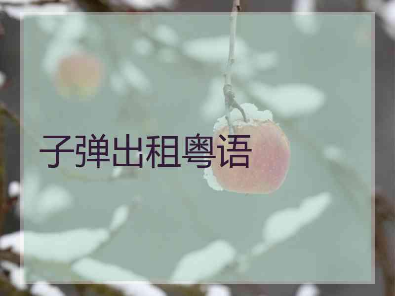 子弹出租粤语