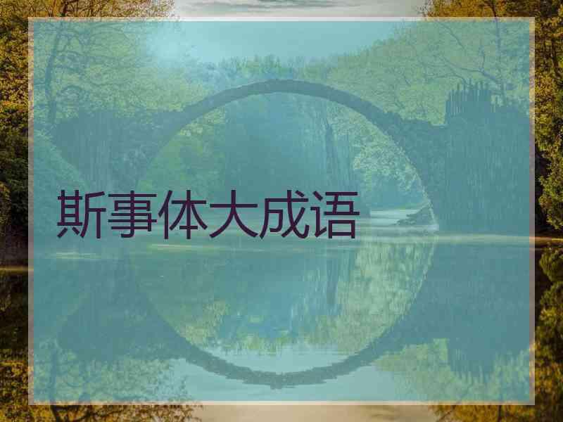 斯事体大成语