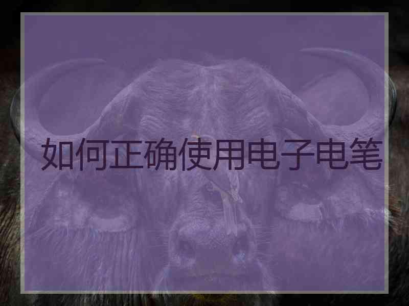 如何正确使用电子电笔
