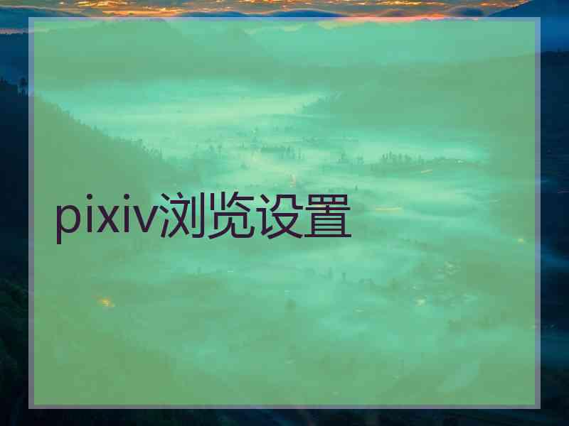 pixiv浏览设置