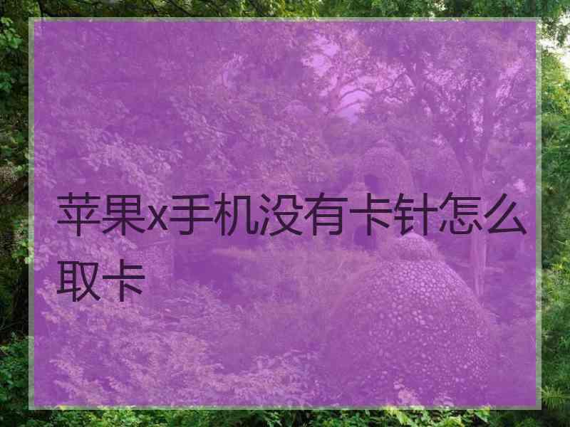 苹果x手机没有卡针怎么取卡