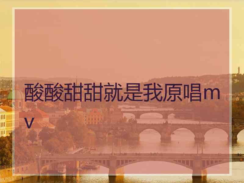 酸酸甜甜就是我原唱mv