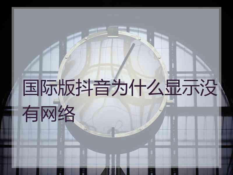 国际版抖音为什么显示没有网络