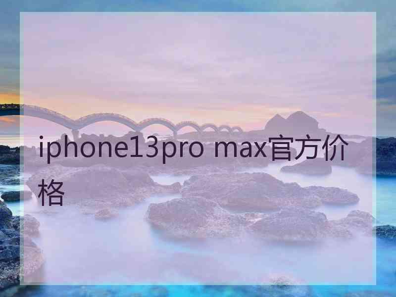 iphone13pro max官方价格
