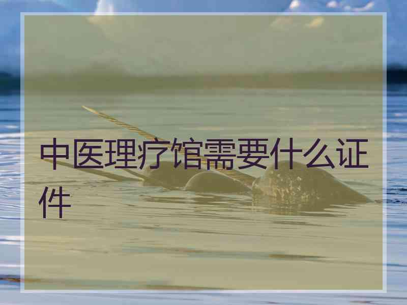 中医理疗馆需要什么证件