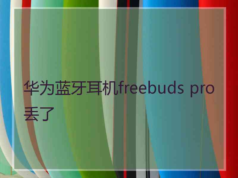 华为蓝牙耳机freebuds pro丢了