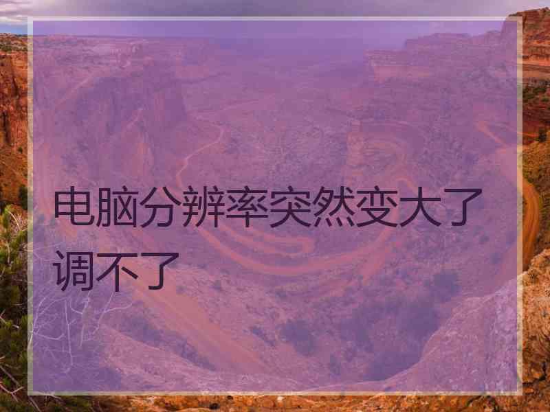 电脑分辨率突然变大了调不了