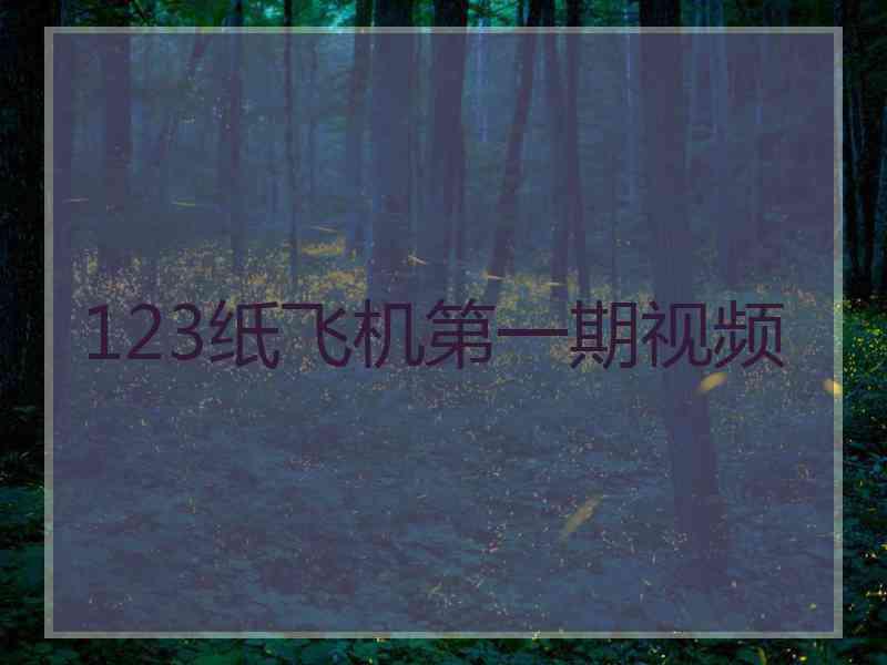 123纸飞机第一期视频