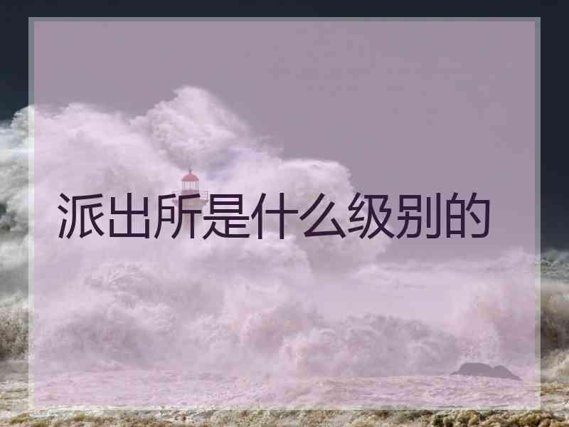 派出所是什么级别的