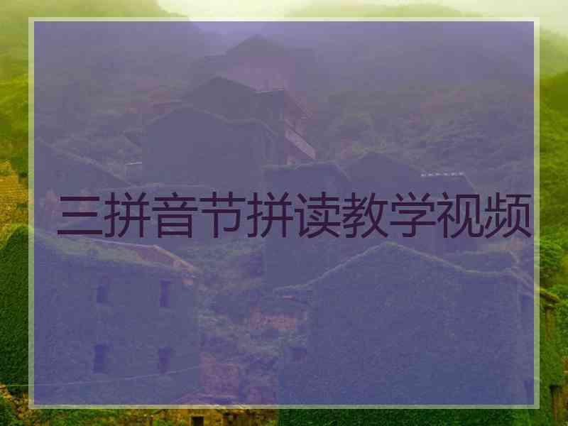 三拼音节拼读教学视频