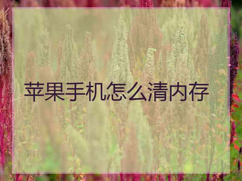 苹果手机怎么清内存